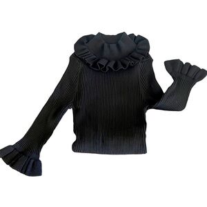 TED BAKER Black Ribbed High Neck Sweater